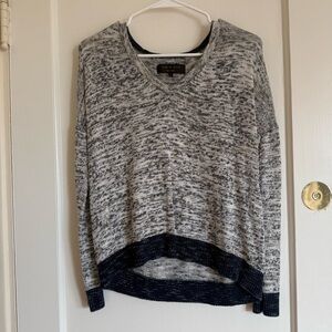 Rag & Bone Black and Gray Knit V-Neck Sweater